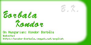 borbala kondor business card