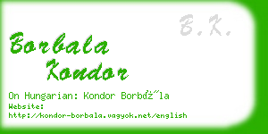 borbala kondor business card